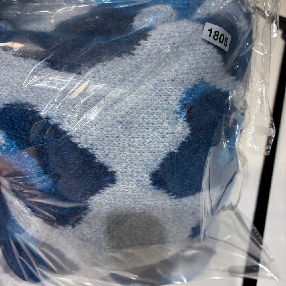 Zara Blue Mock Neck Animal Print Sweater Sz Small - Picture 9 of 9